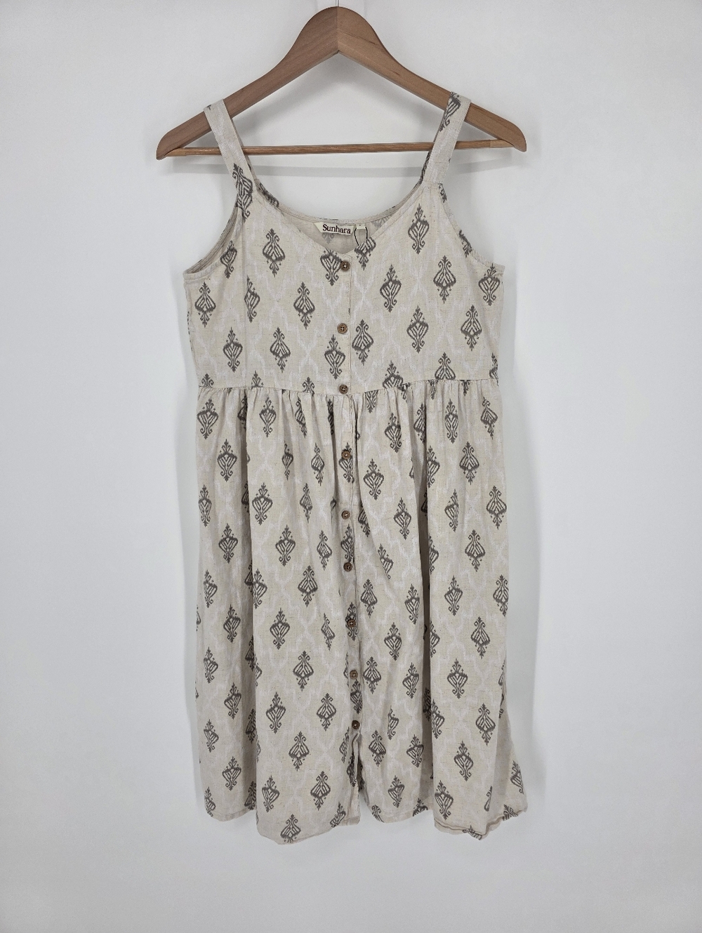 Sunhara Cotton Linen Blend Sundress, Sz S